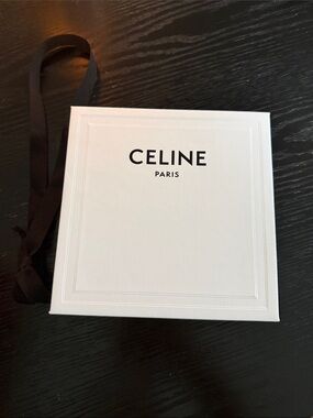 Celine White Gift Box with Black Ribbon